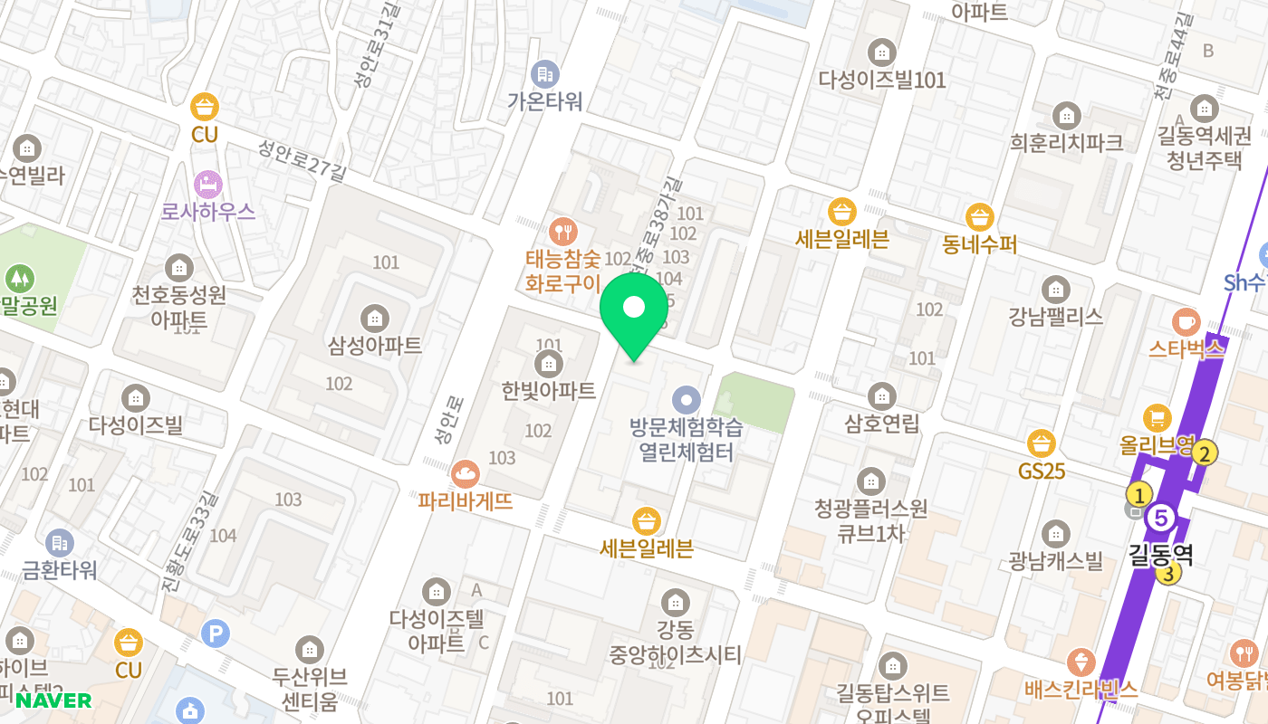 강동구 아파트 경매 위치 지도