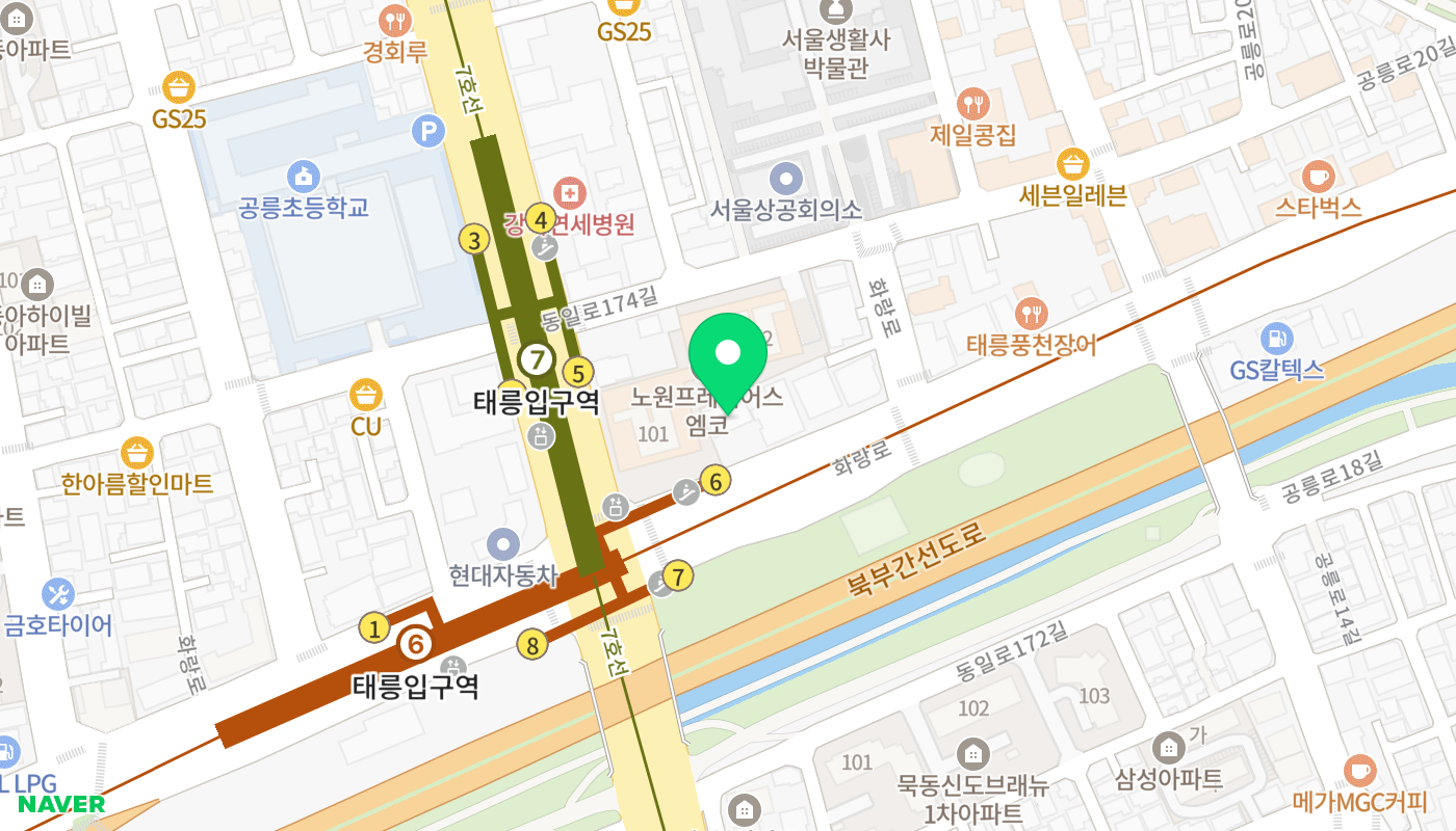 노원구 아파트 경매 위치 지도