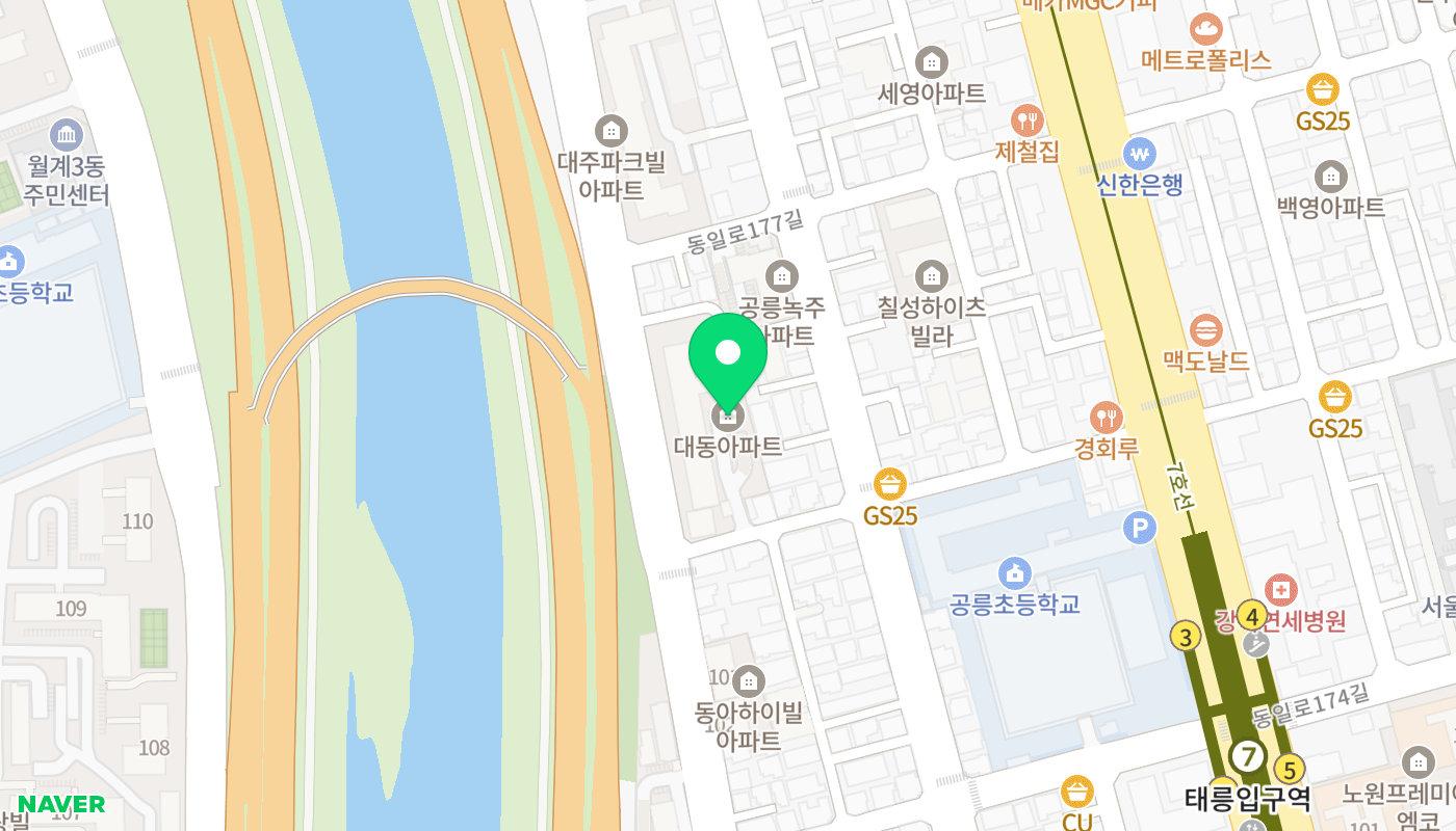 노원구 아파트 경매 위치 지도