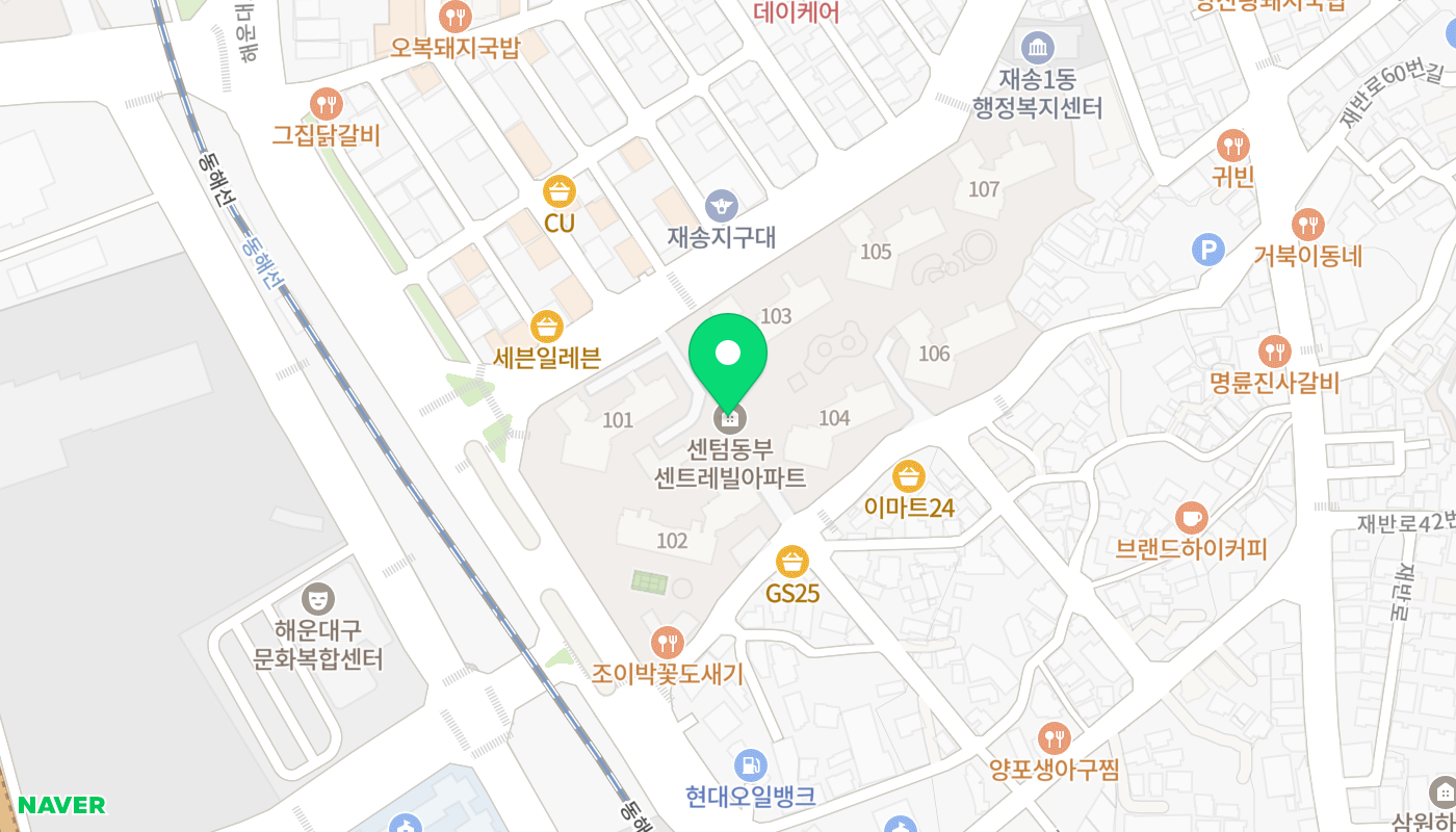 해운대구 아파트 경매 위치 지도