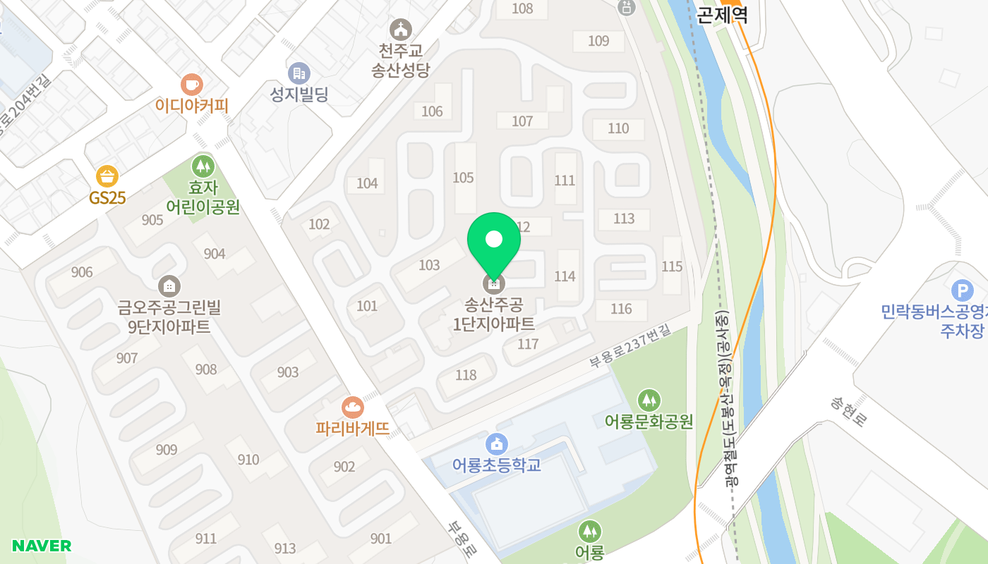 의정부시 아파트 경매 위치 지도