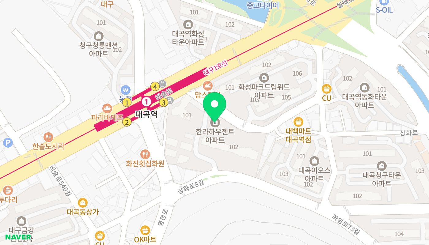 달서구 아파트 경매 위치 지도