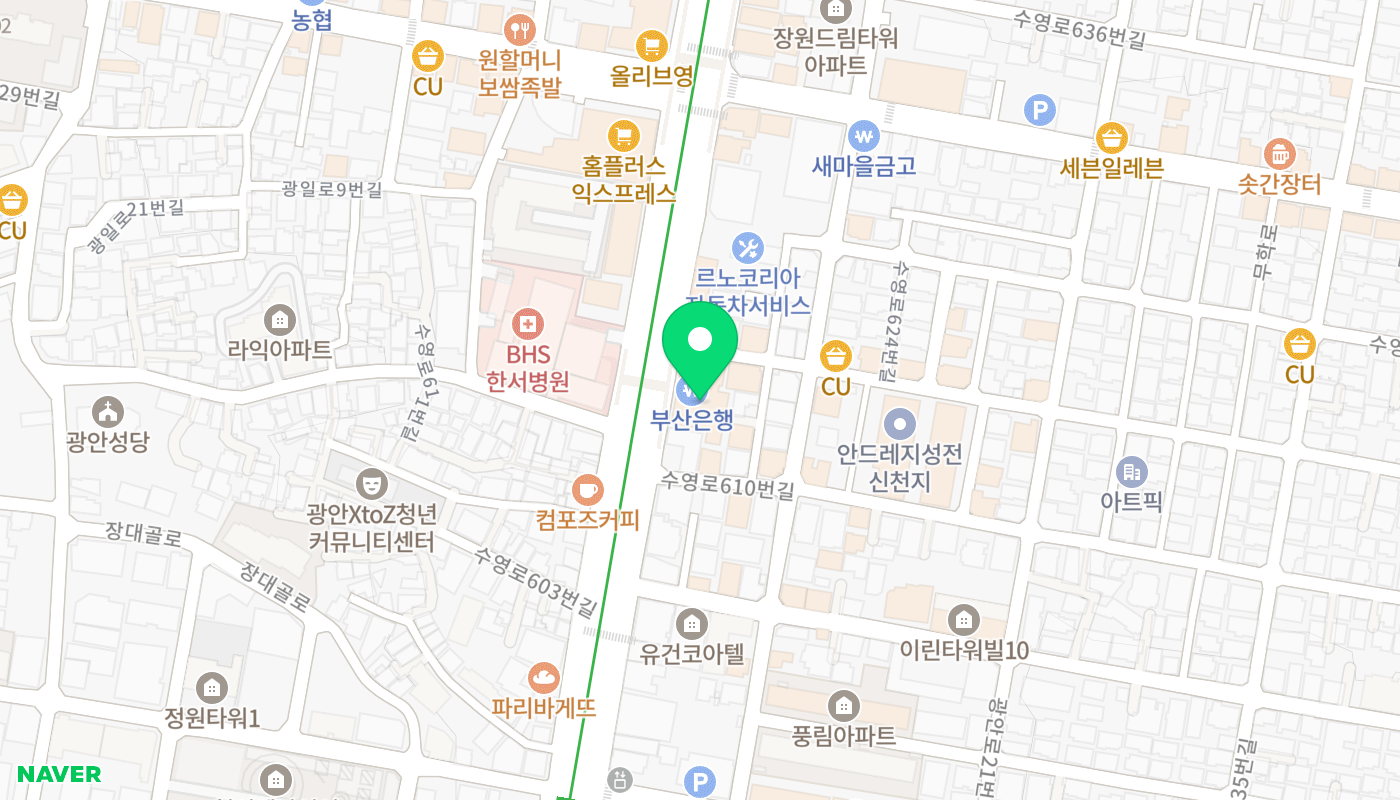 수영구 아파트 경매 위치 지도
