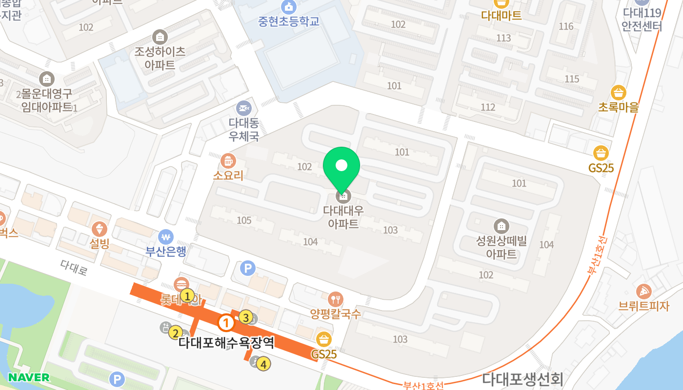 사하구 아파트 경매 위치 지도