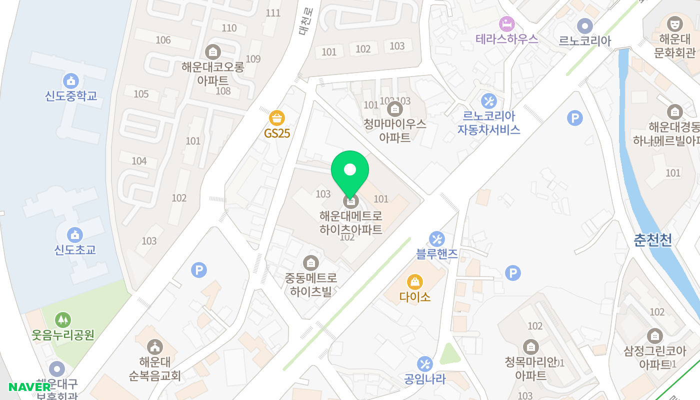 해운대구 아파트 경매 위치 지도