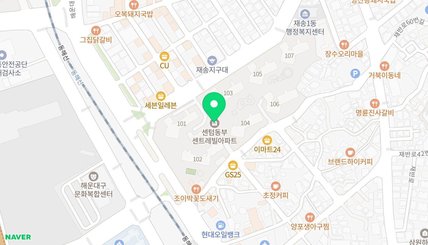 해운대구 아파트 경매 위치 지도