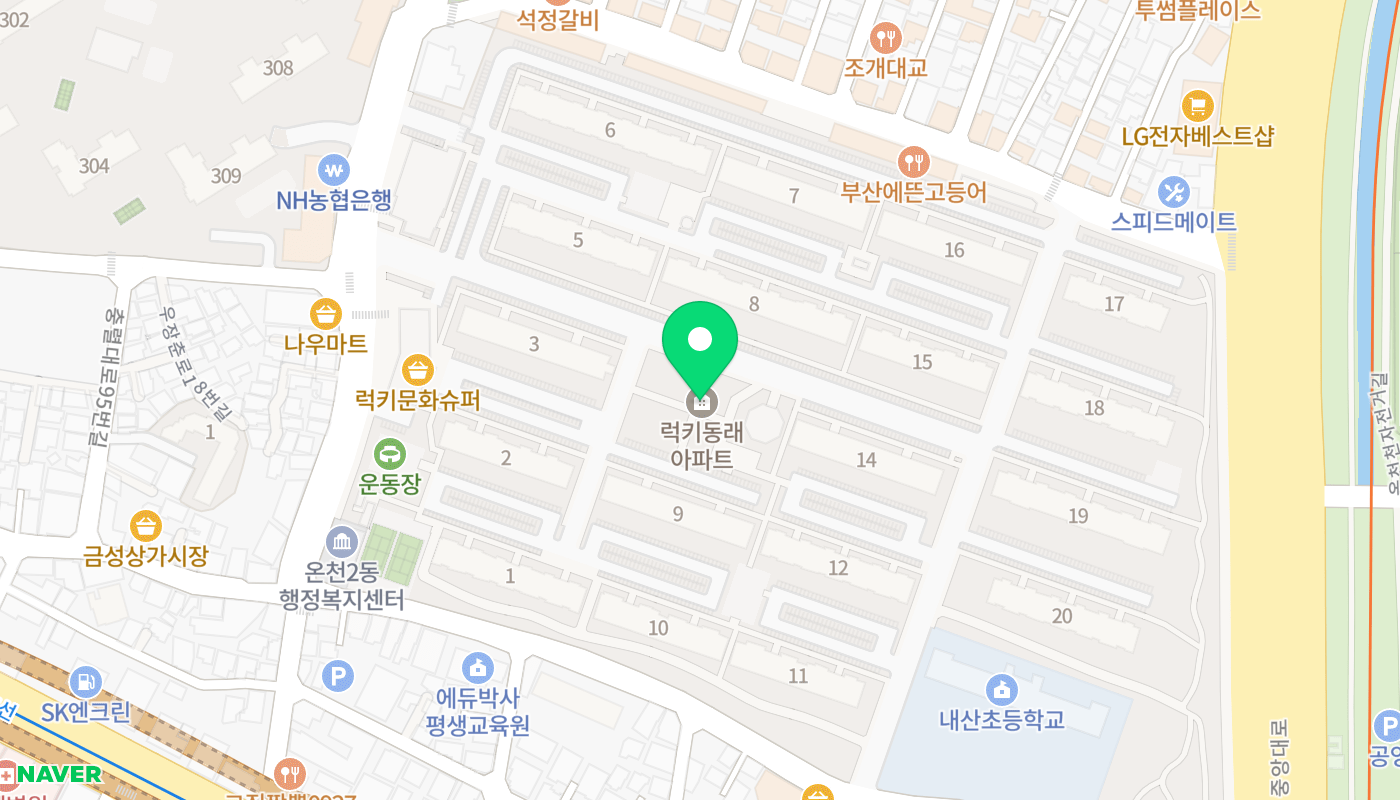 동래구 아파트 경매 위치 지도
