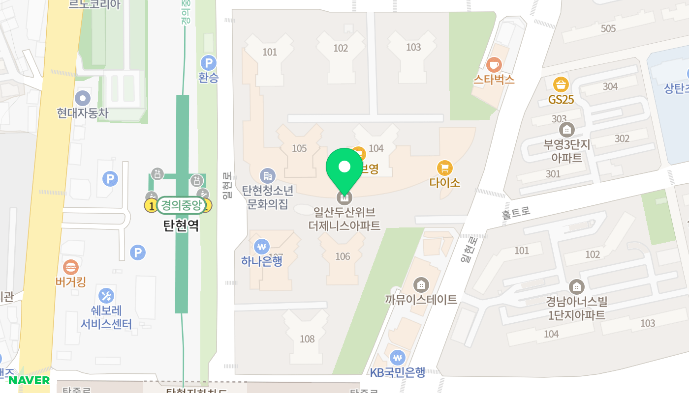 고양시 일산서구 아파트 경매 위치 지도