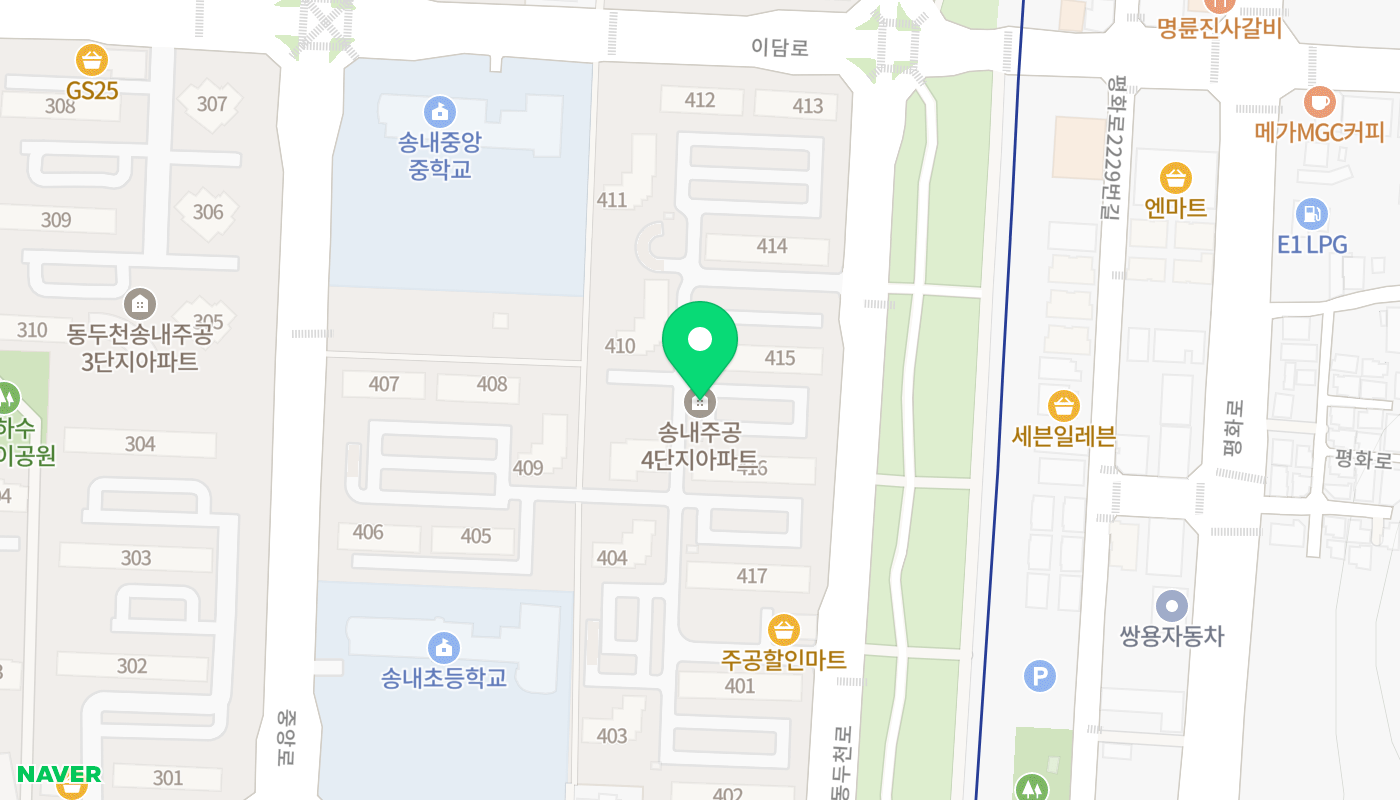 동두천시 아파트 경매 위치 지도