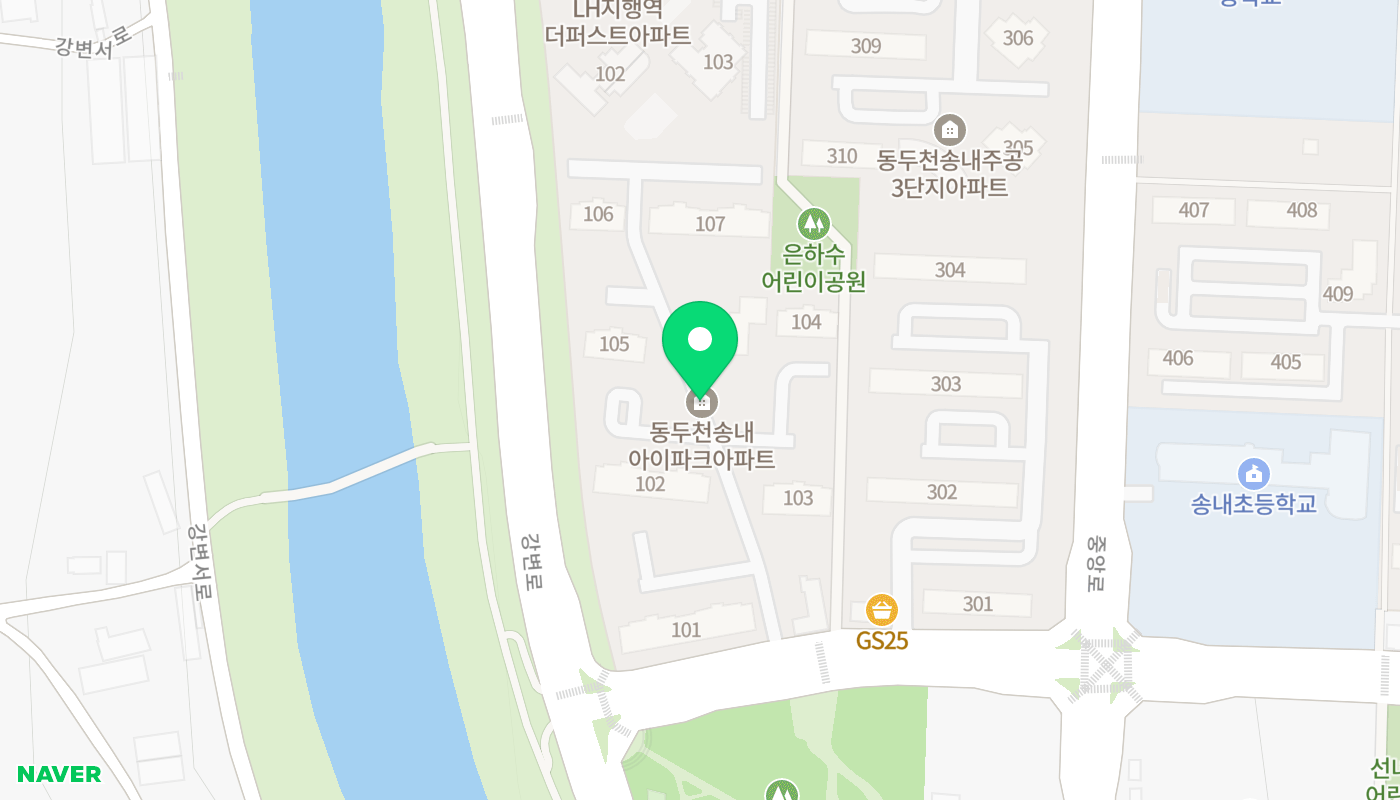 동두천시 아파트 경매 위치 지도
