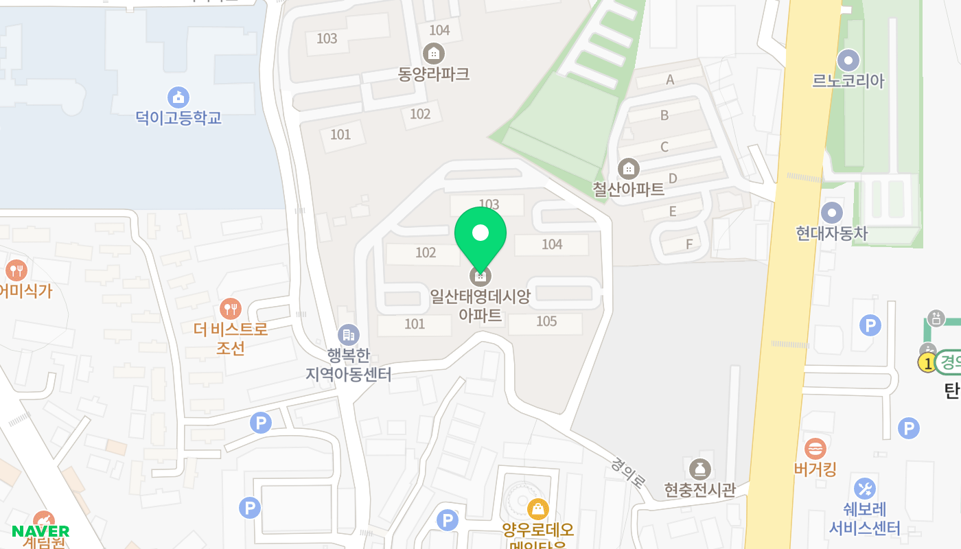고양시 일산서구 아파트 경매 위치 지도