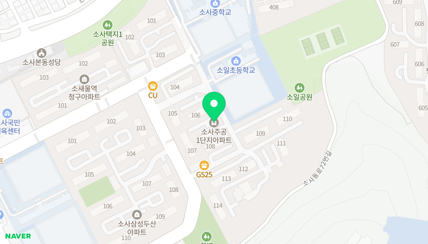 부천시 소사구 아파트 경매 위치 지도