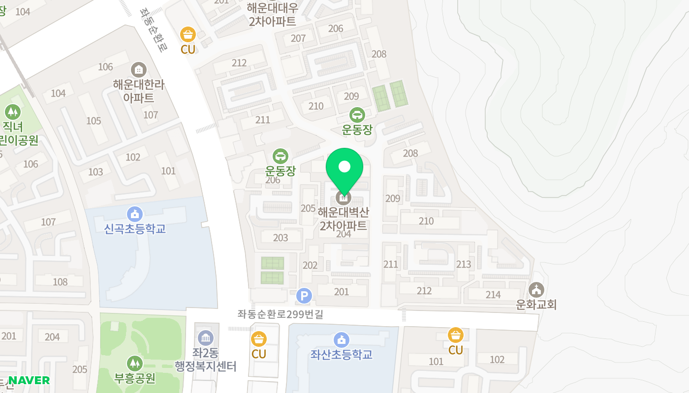 해운대구 아파트 경매 위치 지도